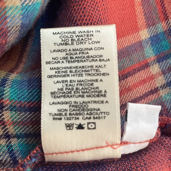 Anthropologie Cloth & Stone “Mallory” Button Back Flannel Plaid Short Sleeve Top - Picture 11 of 11